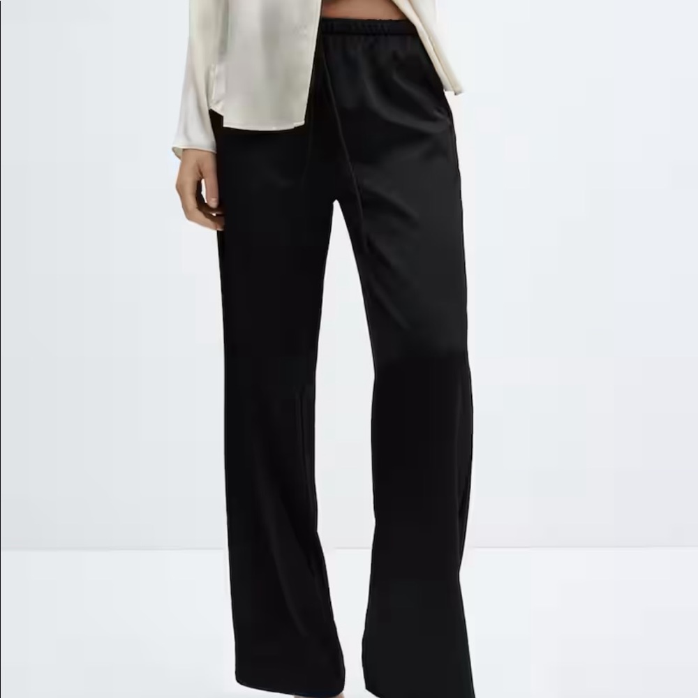 Mango satin black pants